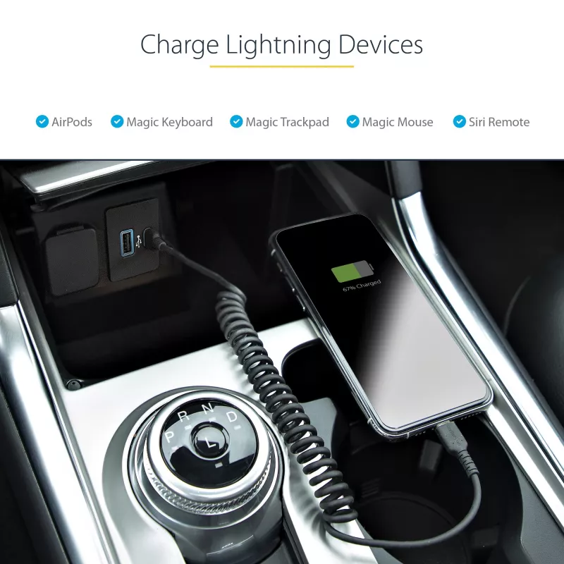 StarTech.com 1 m (3 jalga) USB-C–Lightning-kaabel, MFi-sertifikaadiga, spiraalne iPhone'i laadimiskaabel, must, vastupidav TPE-kate aramiidkiuga, tugev spiraalne Lightning-kaabel