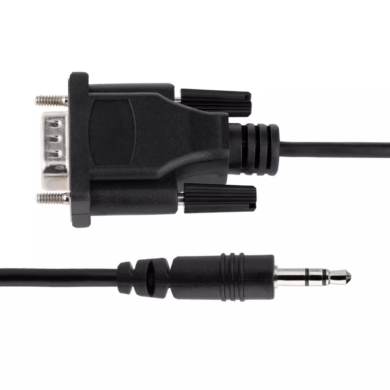 StarTech.com 3 jala (1 m) DB9 3,5 mm jadakaabel seadme jadakonfigureerimiseks, RS232 DB9 isane 3,5 mm kaablile, kasutatakse projektorite, digitaalsete siltide ja telerite kalibreerimiseks helipistiku kaudu