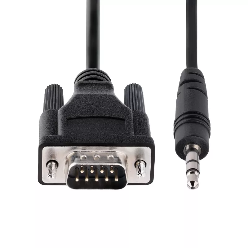 StarTech.com 3 jala (1 m) DB9 3,5 mm jadakaabel seadme jadakonfigureerimiseks, RS232 DB9 isane 3,5 mm kaablile, kasutatakse projektorite, digitaalsete siltide ja telerite kalibreerimiseks helipistiku kaudu