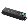 StarTech.com 10-pordiline tööstuslik USB 2.0 jaotur, vastupidav USB-jaotur ESD 4. taseme kaitsega, DIN-/seina-/lauakinnitusega USB-A jaotur, USB-pordilaiendaja lukustatavate portidega, mitme pordiga USB-jaotur