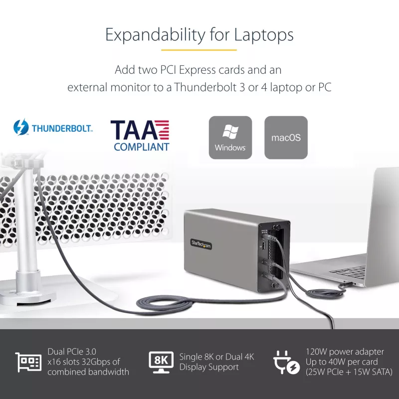 StarTech.com Kahe pesaga Thunderbolt 3 PCIe laienduskorpus