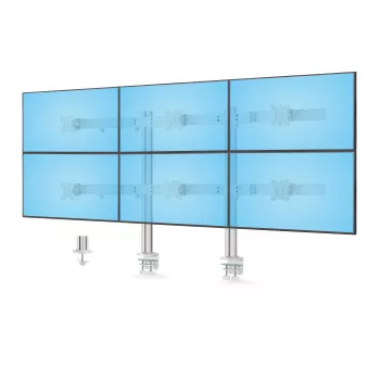 StarTech.com kuue monitori lauakinnitus koos risttalaga, kuni 32-tolliste arvutiekraanide jaoks, max 17,6 naela (8 kg) ühele, topeltsammas, C-klamber/läbiviigukork, kõrgus reguleeritav