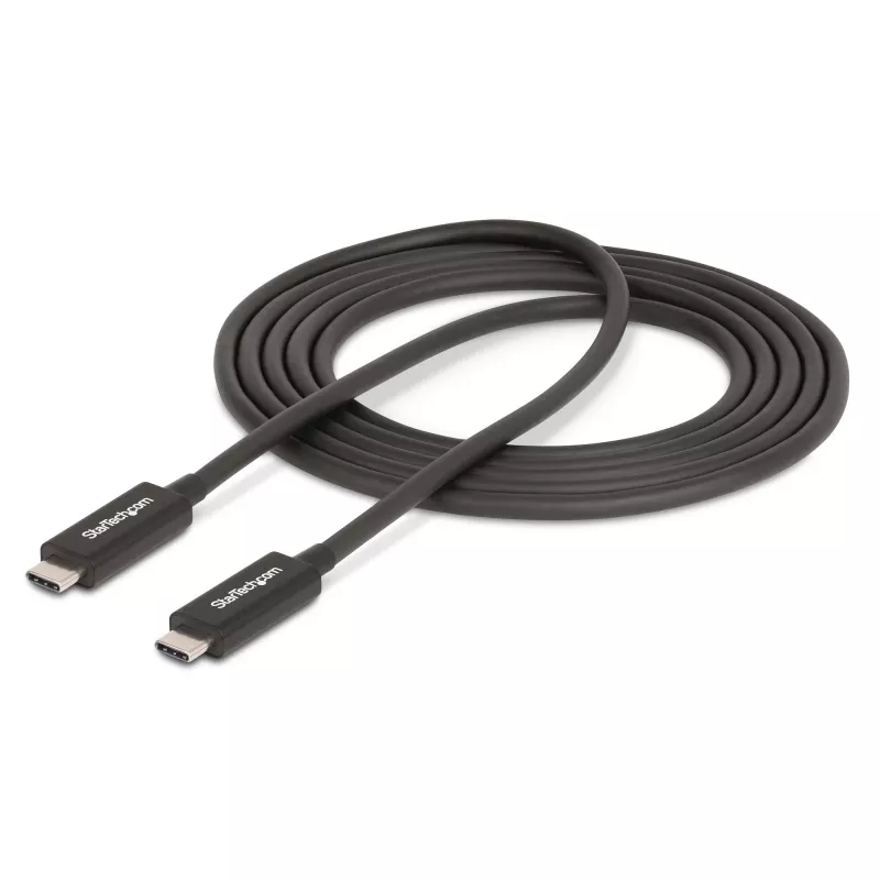 StarTech.com 6ft (2m) Active Thunderbolt 4 kaabel, 40Gbps, 100W Power Delivery, 4K/8K Video, Intel-Certified Thunderbolt kaabel - Ühilduv w/ USB4/Thunderbolt 4/ USB 3.2/ USB USB-C/DisplayPort/Thunderbolt 3