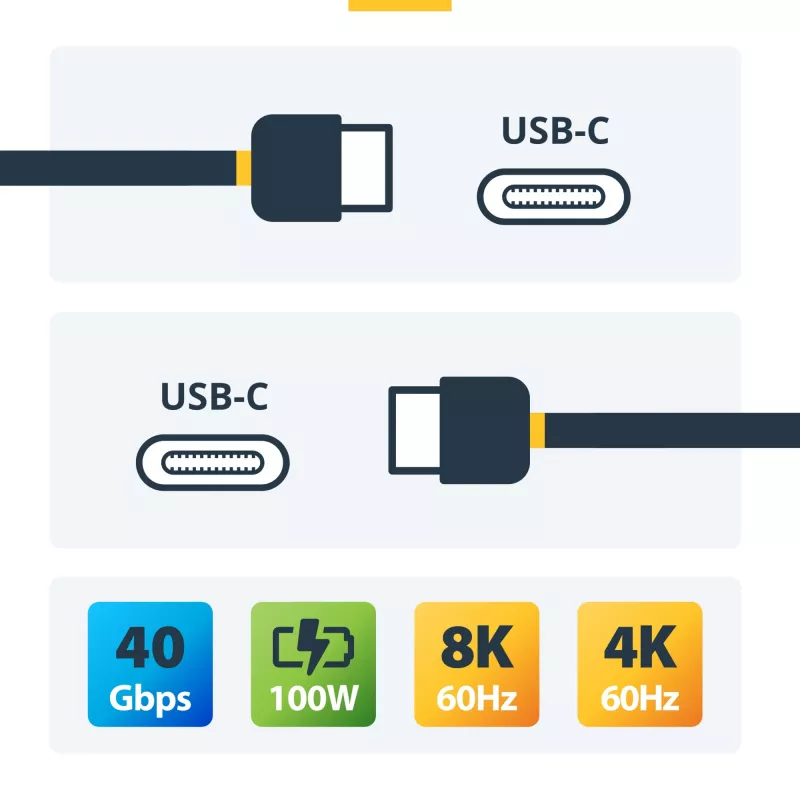 StarTech.com 6ft (2m) Active Thunderbolt 4 kaabel, 40Gbps, 100W Power Delivery, 4K/8K Video, Intel-Certified Thunderbolt kaabel - Ühilduv w/ USB4/Thunderbolt 4/ USB 3.2/ USB USB-C/DisplayPort/Thunderbolt 3