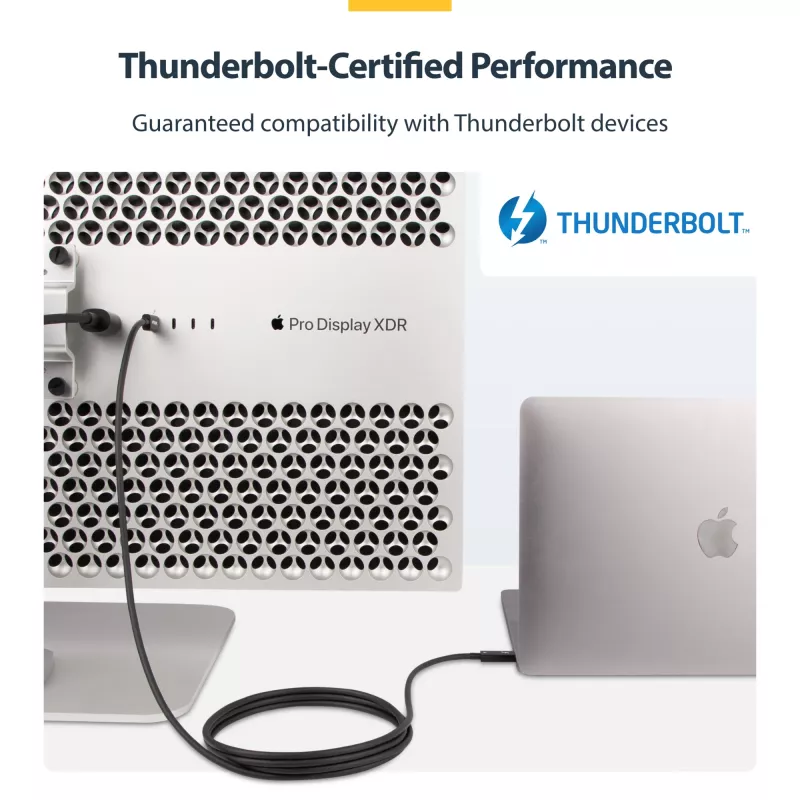 StarTech.com 6ft (2m) Active Thunderbolt 4 kaabel, 40Gbps, 100W Power Delivery, 4K/8K Video, Intel-Certified Thunderbolt kaabel - Ühilduv w/ USB4/Thunderbolt 4/ USB 3.2/ USB USB-C/DisplayPort/Thunderbolt 3