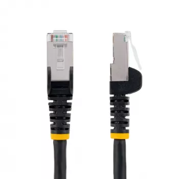 StarTech.com 1,5 m CAT6a Etherneti kaabel – Must – Madalsuitsune halogeenivaba (LSZH) – 10GbE 500 MHz 100 W PoE++ haakumiskindla RJ-45 pistikuga koos tõmbetõkestitega S/FTP võrgukaabel