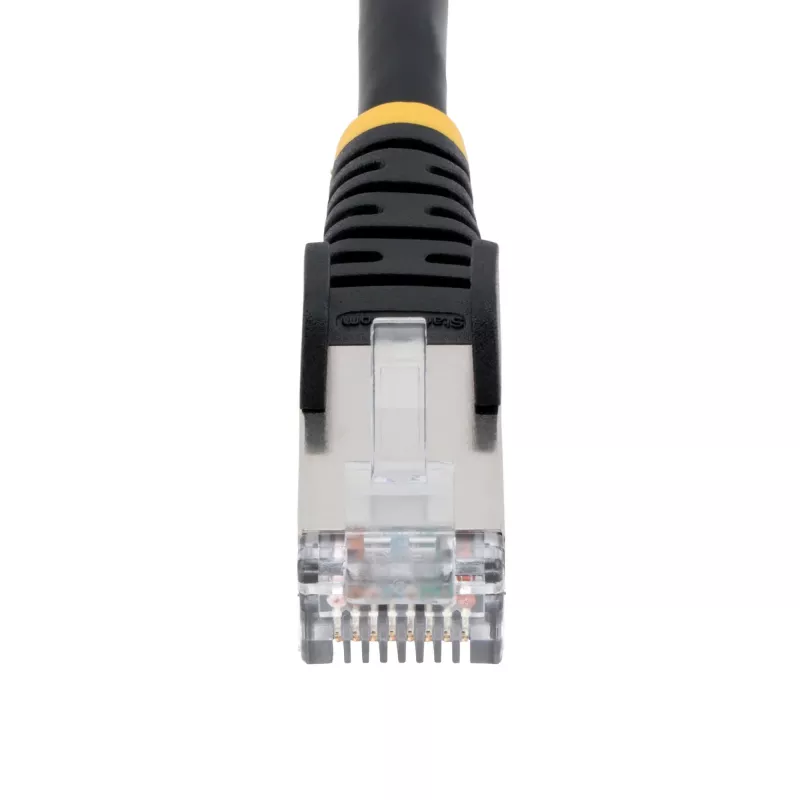 StarTech.com 1,5 m CAT6a Etherneti kaabel – Must – Madalsuitsune halogeenivaba (LSZH) – 10GbE 500 MHz 100 W PoE++ haakumiskindla RJ-45 pistikuga koos tõmbetõkestitega S/FTP võrgukaabel