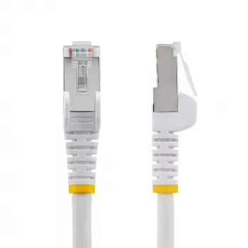 StarTech.com 7,5 m CAT6a Etherneti kaabel – valge – halogeenivaba madala suitsuga (LSZH) – 10GbE 500MHz 100W PoE++ haakumiskindel RJ-45 koos tõmbetugevdustega S/FTP võrgu ühendusjuhe