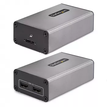 StarTech.com 2-pordiline USB 3.0 pikendaja üle OM3 mitmemoodilise kiu – LC/LC – 2x 5 Gbit/s USB-A jaotur – 350 m (1150 jala) ulatus – vastupidav USB fiiberoptiline pikendaja – optiline USB pikendaja