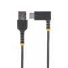 StarTech.com 6in (15cm) USB A kuni C laadimiskaabel täisnurkne – vastupidav kiirlaadimise USB-C kaabel – must USB 2.0 A kuni USB-C – töökindel aramiidkiud – 3A – lühike USB laadimisjuhe