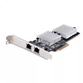 StarTech.com 2-pordine 10GbE PCIe võrguadapterkaart, võrgukaart arvutitele/serveritele, kuuekiiruseline PCIe Etherneti kaart koos Jumbo Frame'i toega, NIC/LAN-liidesekaart, 10GBASE-T ja NBASE-T