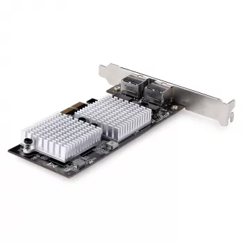 StarTech.com 2-pordine 10GbE PCIe võrguadapterkaart, võrgukaart arvutitele/serveritele, kuuekiiruseline PCIe Etherneti kaart koos Jumbo Frame'i toega, NIC/LAN-liidesekaart, 10GBASE-T ja NBASE-T