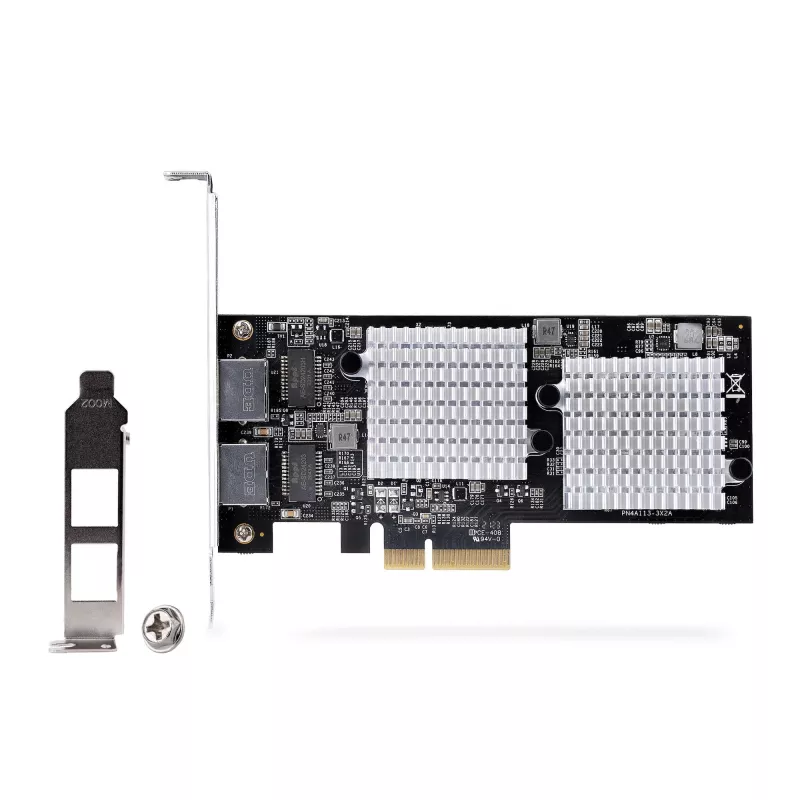 StarTech.com 2-pordine 10GbE PCIe võrguadapterkaart, võrgukaart arvutitele/serveritele, kuuekiiruseline PCIe Etherneti kaart koos Jumbo Frame'i toega, NIC/LAN-liidesekaart, 10GBASE-T ja NBASE-T