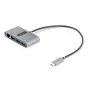 StarTech.com 3-pordiline USB-C jaotur Ethernetiga - 3x USB-A - Gigabit Ethernet - USB 3.0 5 Gbit/s - siiniga toidetav - 1 jala/30 cm pikk USB USB-C hostkaabel - GbE - kaasaskantav USB-C–USB-A jaotur
