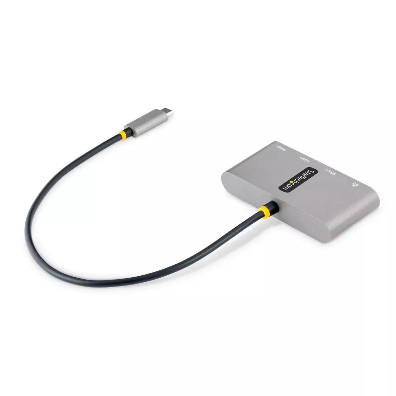 StarTech.com 3-pordiline USB-C jaotur Ethernetiga - 3x USB-A - Gigabit Ethernet - USB 3.0 5 Gbit/s - siiniga toidetav - 1 jala/30 cm pikk USB USB-C hostkaabel - GbE - kaasaskantav USB-C–USB-A jaotur