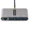 StarTech.com 3-pordiline USB-C jaotur Ethernetiga - 3x USB-A - Gigabit Ethernet - USB 3.0 5 Gbit/s - siiniga toidetav - 1 jala/30 cm pikk USB USB-C hostkaabel - GbE - kaasaskantav USB-C–USB-A jaotur