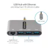 StarTech.com 3-pordiline USB-C jaotur Ethernetiga - 3x USB-A - Gigabit Ethernet - USB 3.0 5 Gbit/s - siiniga toidetav - 1 jala/30 cm pikk USB USB-C hostkaabel - GbE - kaasaskantav USB-C–USB-A jaotur