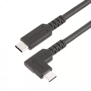 StarTech.com 1,6 jala (50 cm) vastupidav täisnurkne USB-C kaabel, USB 3.2 Gen 2 (10 Gbit/s), täisfunktsionaalne USB-C – USB-C andmeedastuskaabel, 4K 60 Hz DP Alt-režiim, 100 W toiteedastus – 90-kraadine USB-C-tüüpi kaabel
