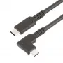 StarTech.com 1,6 jala (50 cm) vastupidav täisnurkne USB-C kaabel, USB 3.2 Gen 2 (10 Gbit/s), täisfunktsionaalne USB-C – USB-C andmeedastuskaabel, 4K 60 Hz DP Alt-režiim, 100 W toiteedastus – 90-kraadine USB-C-tüüpi kaabel