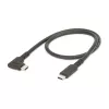 StarTech.com 1,6 jala (50 cm) vastupidav täisnurkne USB-C kaabel, USB 3.2 Gen 2 (10 Gbit/s), täisfunktsionaalne USB-C – USB-C andmeedastuskaabel, 4K 60 Hz DP Alt-režiim, 100 W toiteedastus – 90-kraadine USB-C-tüüpi kaabel