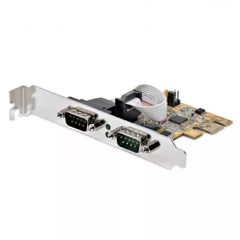 StarTech.com 2-pordiline PCI Express jadaliidese kaart, kahe pordiga PCIe-RS232 (DB9) jadakaart, 16C1050 UART, madala/täisprofiiliga kronsteinid, COM-i säilitamine, Windowsile/Linuxile