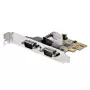 StarTech.com 2-pordiline PCI Express jadaliidese kaart, kahe pordiga PCIe-RS232 (DB9) jadakaart, 16C1050 UART, madala/täisprofiiliga kronsteinid, COM-i säilitamine, Windowsile/Linuxile