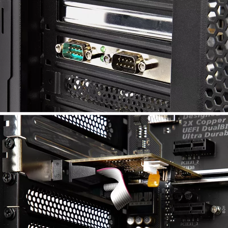 StarTech.com 2-pordiline PCI Express jadaliidese kaart, kahe pordiga PCIe-RS232 (DB9) jadakaart, 16C1050 UART, madala/täisprofiiliga kronsteinid, COM-i säilitamine, Windowsile/Linuxile