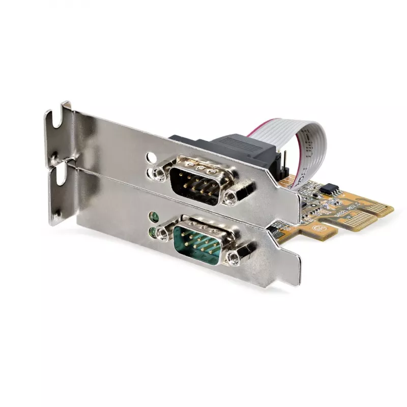 StarTech.com 2-pordiline PCI Express jadaliidese kaart, kahe pordiga PCIe-RS232 (DB9) jadakaart, 16C1050 UART, madala/täisprofiiliga kronsteinid, COM-i säilitamine, Windowsile/Linuxile