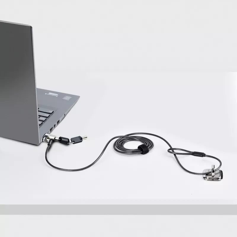StarTech.com Nano sülearvuti kaablilukk, 1,8 m, võtmega, turvakaablilukud nano-pesaga sülearvutitele, EliteBook/LenovoX1/2-in-1 sülearvutitele, lõikekindel, teraskaablilukk sülearvutile