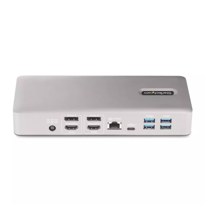 StarTech.com universaalne USB4 ja Thunderbolt 4 dokkimisjaam, nelja ekraani tugi Windowsis, kahe ekraani tugi MacBookis, HDMI DP dokk 98 W sülearvuti laadimisega