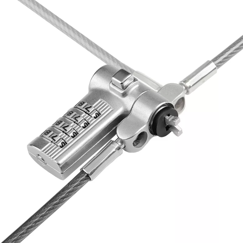 StarTech.com Universaalne sülearvutilukk 6,6 jalga (2 m), turvakaabel sülearvutile, ühildub Noble Wedge®/Nano/K-pesaga; võtmeta kombinatsiooniga lukustuskaabel, vargusvastane lõikekindel teraskaabel