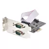 StarTech.com 2-pordiline jadasiiniga PCIe-kaart, kahepordiline PCI Express RS232/RS422/RS485 (DB9) jadakaart, kaasas madalprofiiliga kinnitusklambrid, 16C1050 UART, Windows/Linux, TAA nõuetele vastav – 4. taseme ESD-kaitse
