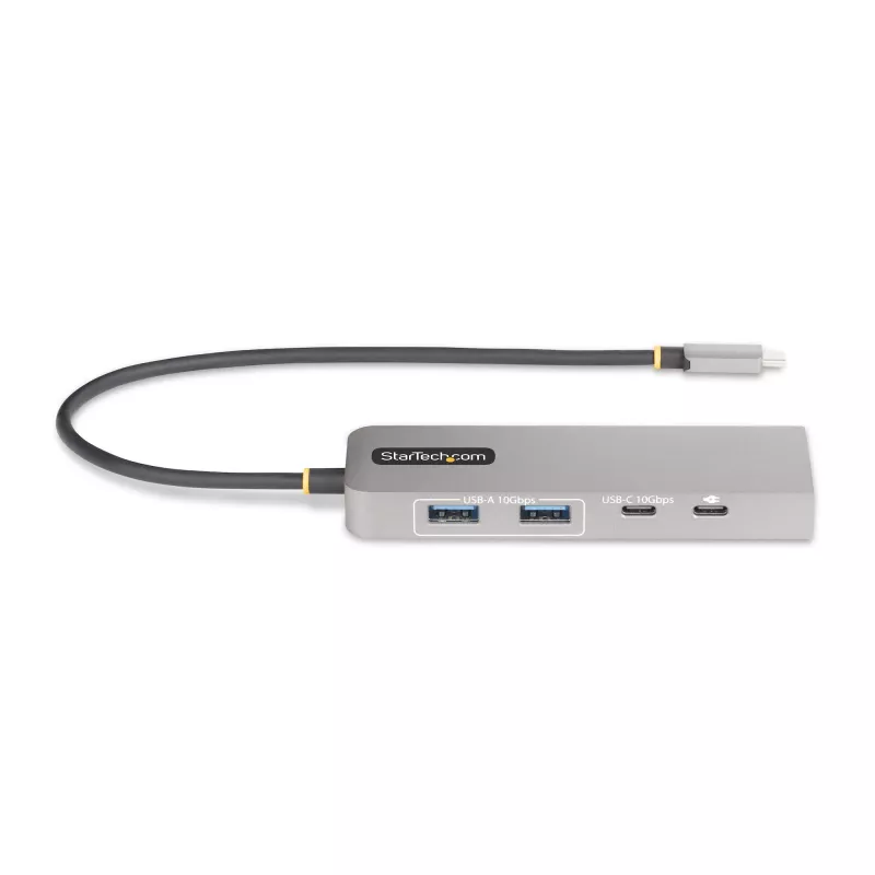 StarTech.com 3-pordiline USB-C jaotur 2,5 Gbps Etherneti ja 100 W toite edastuse läbipääsupordiga, USB 3.2 10 Gbps, 2x USB-A / 1x USB-C, kaasaskantav USB USB-C adapterjaotur