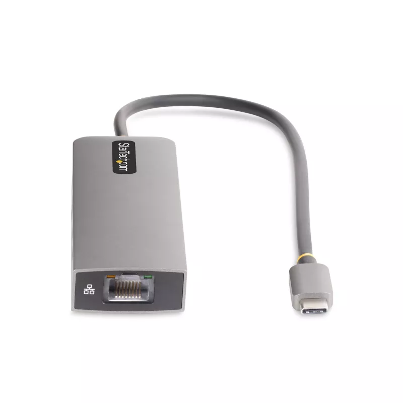 StarTech.com 3-pordiline USB-C jaotur 2,5 Gbps Etherneti ja 100 W toite edastuse läbipääsupordiga, USB 3.2 10 Gbps, 2x USB-A / 1x USB-C, kaasaskantav USB USB-C adapterjaotur