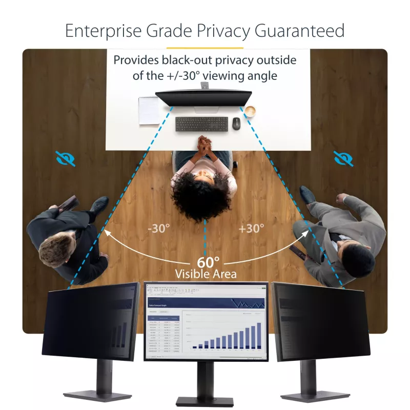 StarTech.com 24-tolline 16:10 arvutimonitori privaatsusfilter, riputatav akrüülfilter, kiirpaigaldusega turvakile, monitori ekraanikaitse, +/- 30° vaade, läikiv