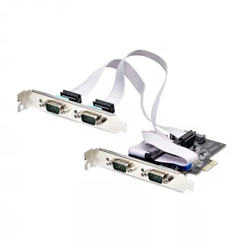 StarTech.com 4-pordiline jadaliidese PCIe-kaart, neljapordiline PCI Express RS232/RS422/RS485 (DB9) jadakaardile, madala profiiliga kronstein kaasas, 16C1050 UART, Windows/Linux, TAA-ühilduv - 4. taseme ESD-kaitse