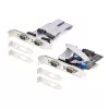 StarTech.com 4-pordiline jadaliidese PCIe-kaart, neljapordiline PCI Express RS232/RS422/RS485 (DB9) jadakaardile, madala profiiliga kronstein kaasas, 16C1050 UART, Windows/Linux, TAA-ühilduv - 4. taseme ESD-kaitse