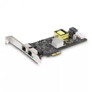 StarTech.com 2-pordiline 2,5 Gbps NBASE-T PoE võrgukaart, kahekordne Intel I225-V, 802.3af/at PoE+ mitme gigabitine NIC, PCI Express serveri LAN-kaart, LP4/8-kontaktiline PCIe-toide
