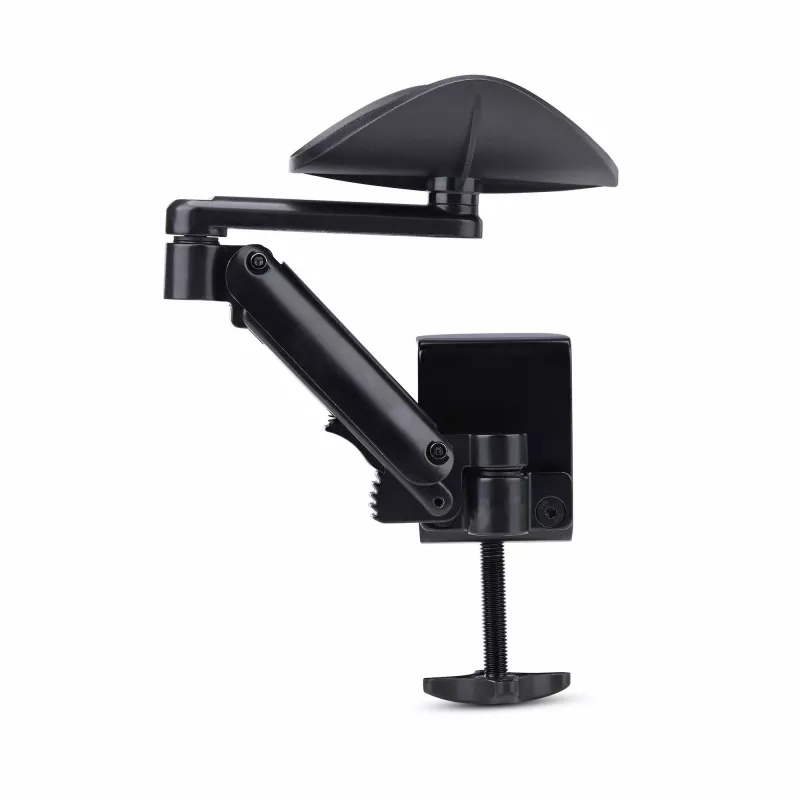StarTech.com reguleeritav käetugi kontorilauale, ergonoomiline käe-/küünarnukitugi, 360-kraadine pööramine, klamberkinnitus / puurimiseta paigaldus, must