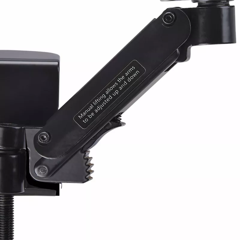 StarTech.com reguleeritav käetugi kontorilauale, ergonoomiline käe-/küünarnukitugi, 360-kraadine pööramine, klamberkinnitus / puurimiseta paigaldus, must