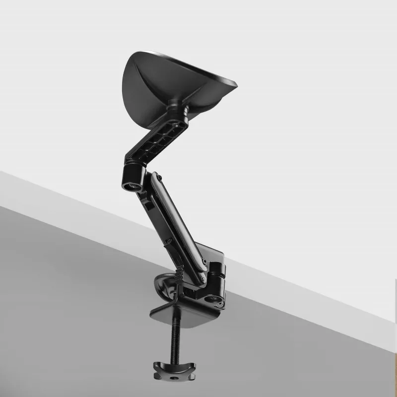 StarTech.com reguleeritav käetugi kontorilauale, ergonoomiline käe-/küünarnukitugi, 360-kraadine pööramine, klamberkinnitus / puurimiseta paigaldus, must