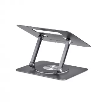 StarTech.com Pöörlev sülearvutialus, 360° pöörlev, ergonoomiline lauatõstuk arvutile, kõrgendatud alus reguleeritava kaldega, max 11lb/5kg, alumiiniumist, kaasaskantav disain