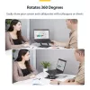 StarTech.com Pöörlev sülearvutialus, 360° pöörlev, ergonoomiline lauatõstuk arvutile, kõrgendatud alus reguleeritava kaldega, max 11lb/5kg, alumiiniumist, kaasaskantav disain