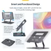 StarTech.com Pöörlev sülearvutialus, 360° pöörlev, ergonoomiline lauatõstuk arvutile, kõrgendatud alus reguleeritava kaldega, max 11lb/5kg, alumiiniumist, kaasaskantav disain