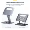 StarTech.com Pöörlev sülearvutialus, 360° pöörlev, ergonoomiline lauatõstuk arvutile, kõrgendatud alus reguleeritava kaldega, max 11lb/5kg, alumiiniumist, kaasaskantav disain