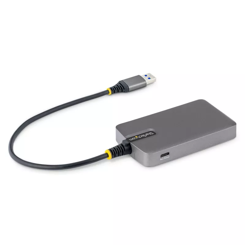 StarTech.com 4-Port USB-A Hub, 5Gbps, Bus Powered, USB-A to 4x USB-A Hub koos USB-C Auxiliary Power Input, 1ft/30cm Host kaabel, Portable Desktop/Laptop USB Hub
