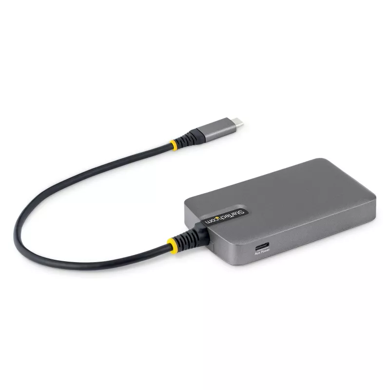 StarTech.com 4-pordiline USB-C jaotur, 5 Gbps, siiniga toidetav, USB-C kuni 4x USB-A jaotur USB-C abitoitesisendiga, 1 jala/30 cm hostikaabel, kaasaskantav laua-/sülearvuti USB-jaotur