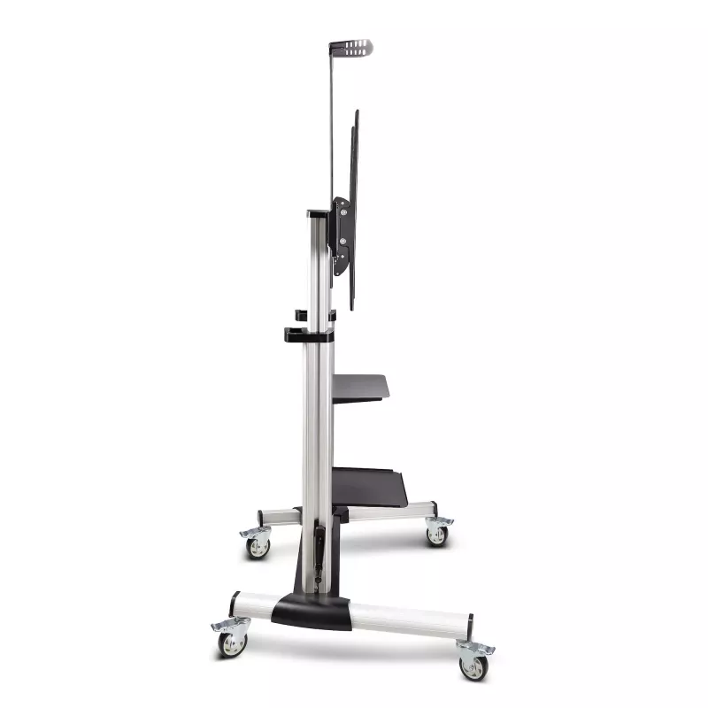 StarTech.com ratastel telerikäru/statiiv 60-100-tollistele lameekraanidele kuni 100 kg, kõrguse reguleerimine käsivända abil, mobiilne/teisaldatav alus