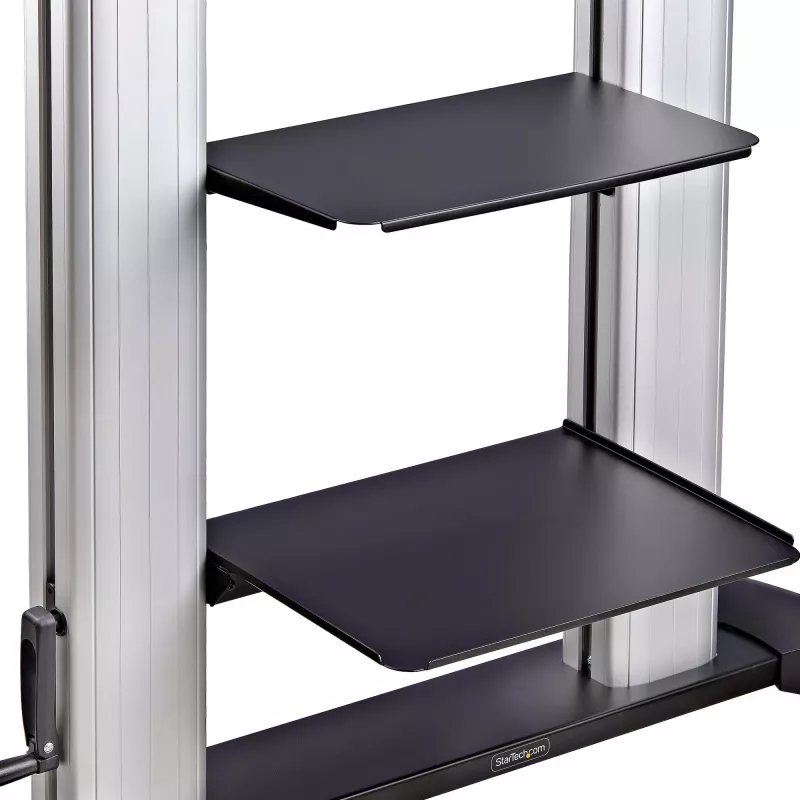 StarTech.com ratastel telerikäru/statiiv 60-100-tollistele lameekraanidele kuni 100 kg, kõrguse reguleerimine käsivända abil, mobiilne/teisaldatav alus