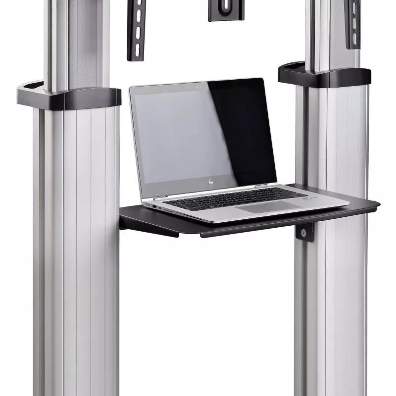 StarTech.com ratastel telerikäru/statiiv 60-100-tollistele lameekraanidele kuni 100 kg, kõrguse reguleerimine käsivända abil, mobiilne/teisaldatav alus